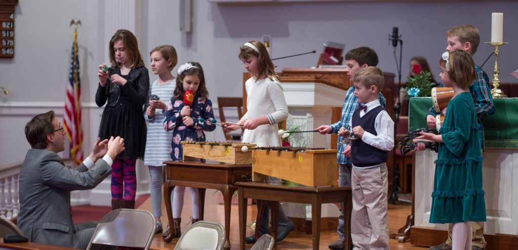 Children's Jubilate Choir offering special music during worship