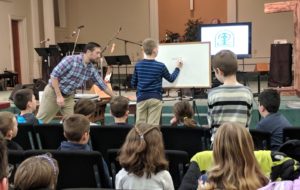 Kirchenwald Director Zach Weiss led a Sunday School program to show kids the joy of camp!