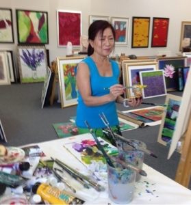 Artist Suk Shuglie in her studio