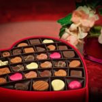 box of chocolates with flowers